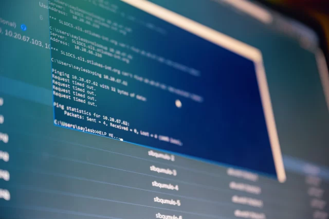Terminal screen displaying failed ping requests, illustrating the challenges of database activity monitoring in Switzerland.